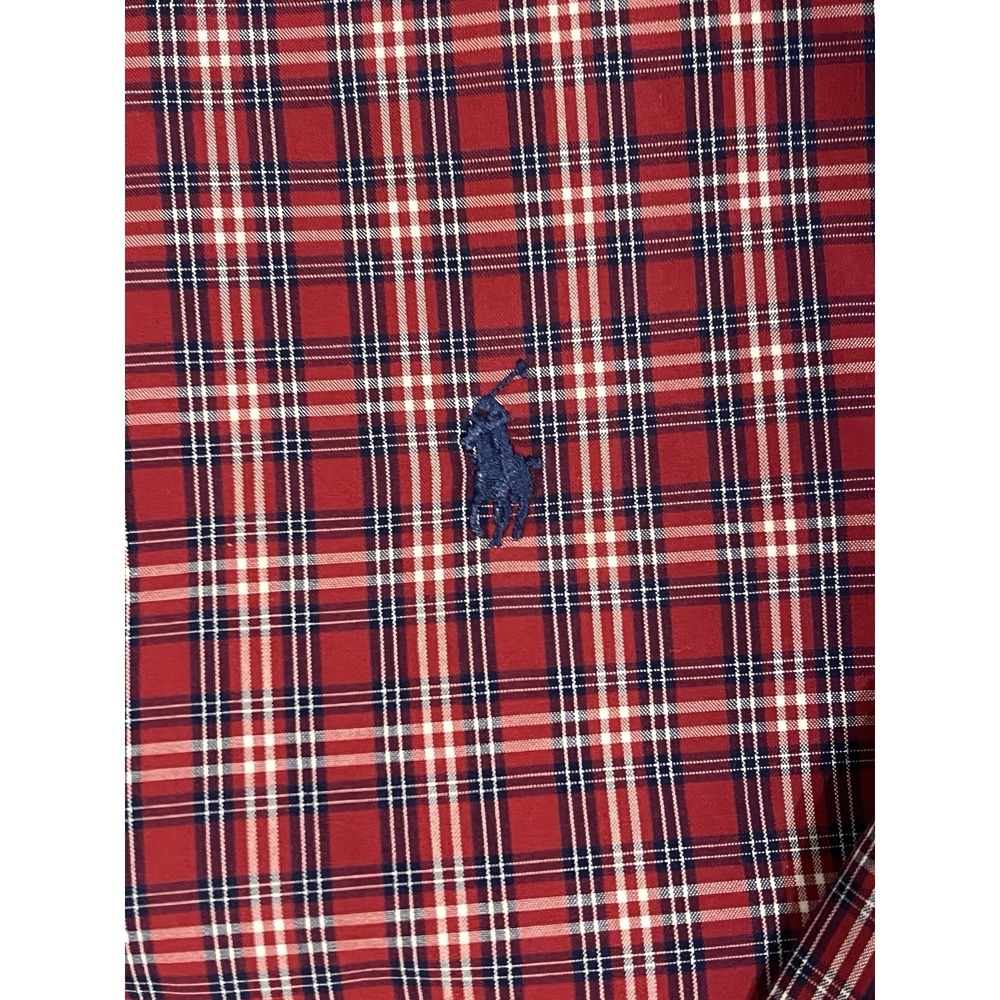 Ralph Lauren Blake L Red Plaid Button Down Shirt Pony Logo Cotton Mens Classic - Picture 6 of 7